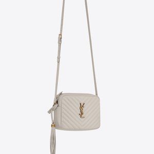 YSL Lou Camera Bag - Color:  Blanc Vintage Quilted Leather / Shoulder Bag